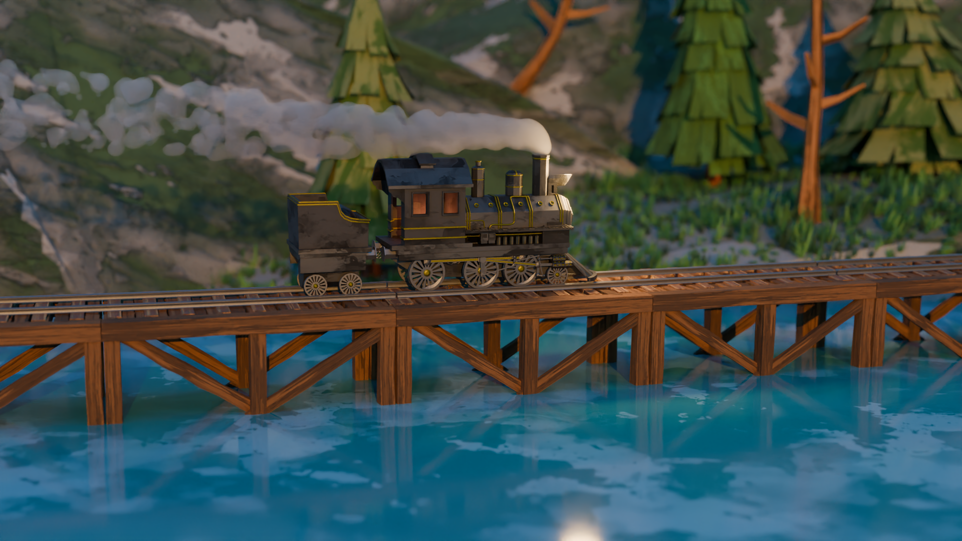 Low-Poly Train - 3D creation project image 4 - Blender Austria Vienna